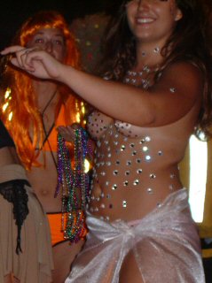 Smiling and sequins