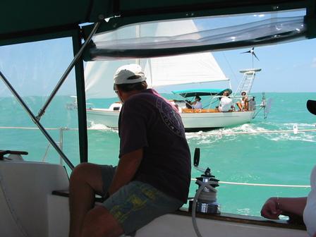 George watching us pass the competition